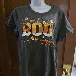 Walt Disney World Cuffed Short Sleeve 'BOO' Halloween Tee